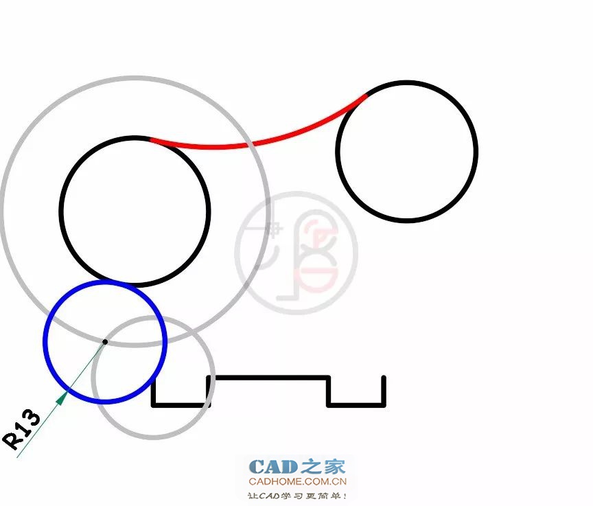 [CAD练习]圆的相切关系及间接辅助画法 第17张