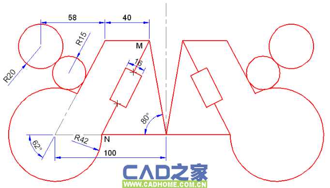CAD初学练习题及画法(二十一) 第1张