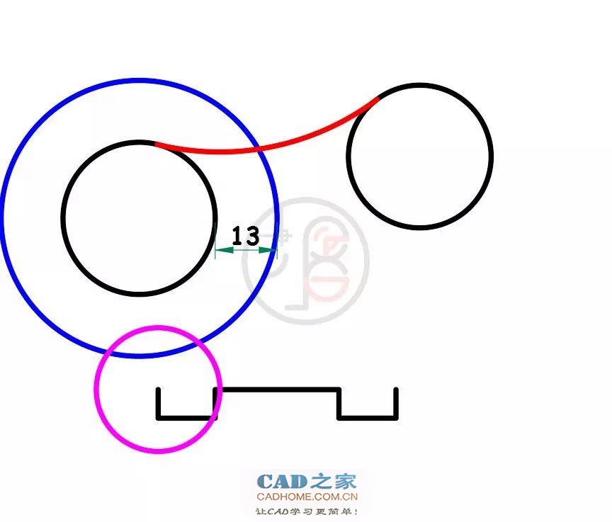 [CAD练习]圆的相切关系及间接辅助画法 第15张