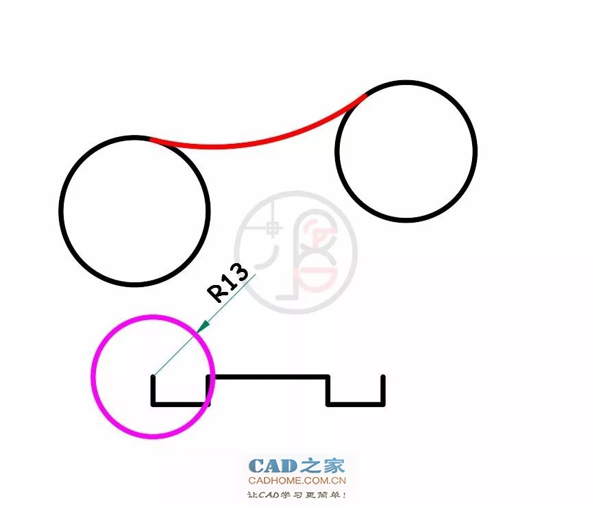 [CAD练习]圆的相切关系及间接辅助画法 第13张