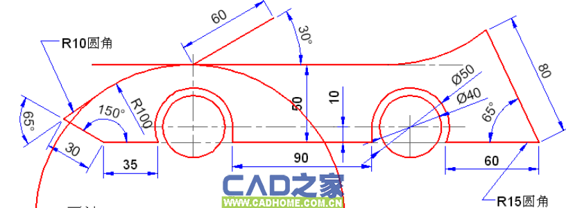 CAD初学练习题及画法(十九) 第5张
