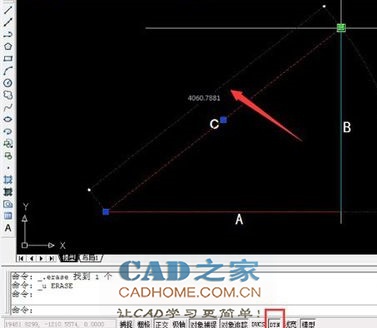 CAD中量取斜线长度的方法 第5张