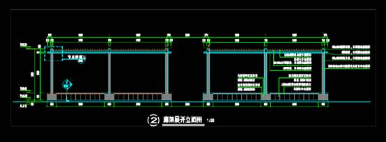 园林景观CAD图纸之次入口廊架详图 第3张