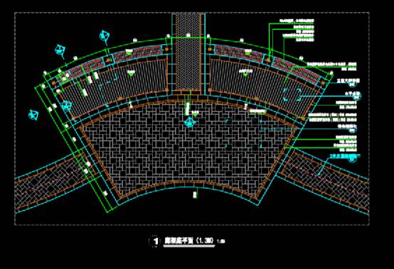 园林景观CAD图纸之次入口廊架详图 第1张