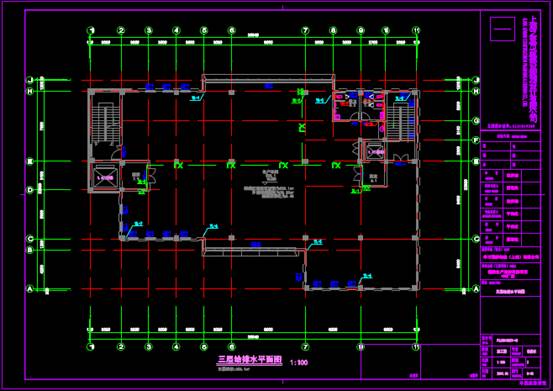 某多层厂房的给排水CAD图纸 第3张