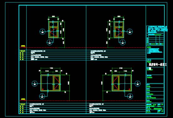 建筑设计CAD图纸之加工成品门窗大样 第1张