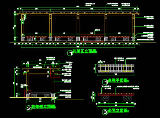 建筑CAD图纸下载,花架的建筑CAD图纸 第2张