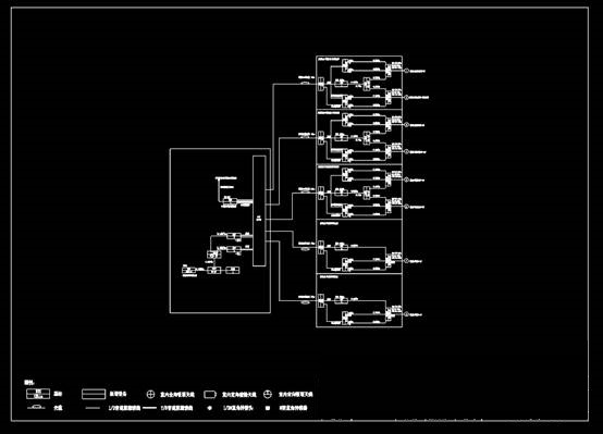 CAD电气原理图,某电子城分布系统系统原理CAD图纸