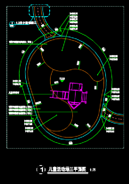 儿童活动场的园林景观CAD图纸 第2张