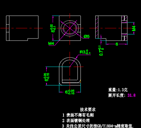 冲件的机械零件CAD二维图 第9张