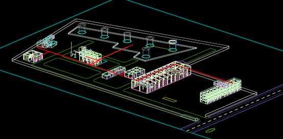 CAD建筑图纸,年产20万吨甲醛项目三维模型