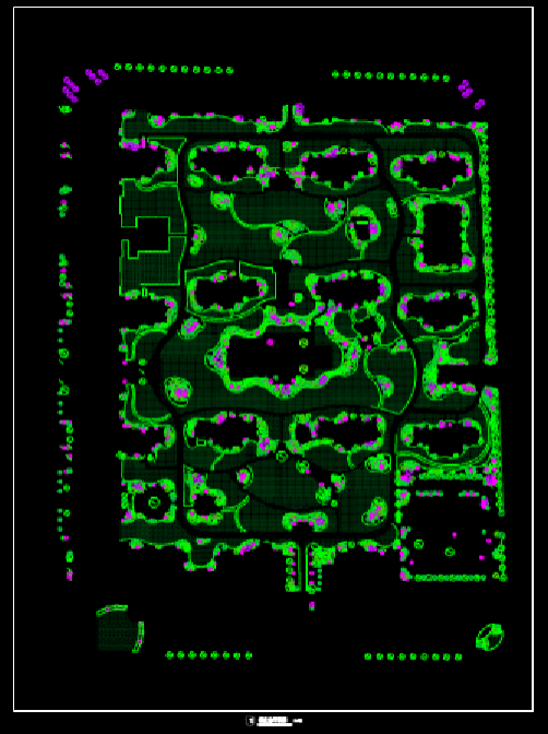 园林景观CAD图纸之绿化总平面图 第1张