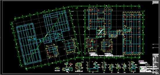某异形大楼的建筑CAD图纸中结构设计图 第1张