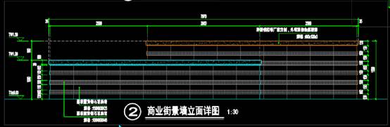 商业建筑CAD图纸之商业街景墙与栏杆详图 第3张