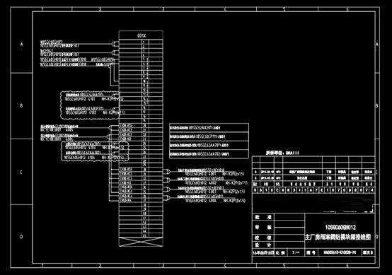 CAD电力系统平面图,某主厂房雨淋阀组模块箱接线CAD图纸