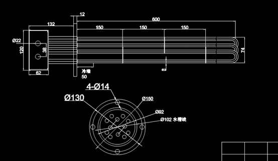 CAD机械零部件新型加热管图纸 第2张