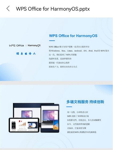 WPS HarmonyOS版上线服务中心 PPT新特性一览 第2张