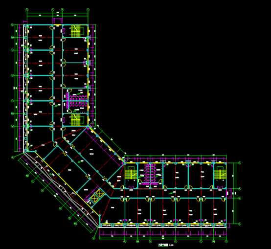 CAD办公空间平面图-印刷楼水-电气、建筑、结构图 第3张