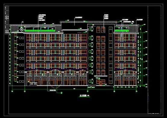 CAD医疗建筑图纸,某医院病房大楼CAD立面图纸 第2张