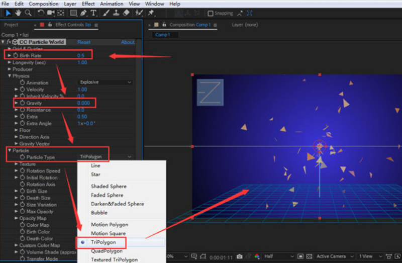 ae粒子特效怎么做？ae制作三角粒子背景动画技巧分享 第4张