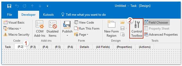 如何在Outlook任务窗口中添加具有自定义字段的下拉列表？ 第2张