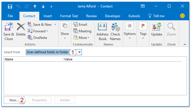 如何在Outlook中的联系人中添加和删除用户定义的文件？ 第3张