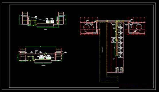机械CAD软件设计方案,炉体设备变压器回水管道示意CAD图纸