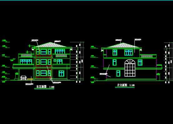 建筑设计CAD图纸,新小户型别墅建筑设计CAD图纸 第4张