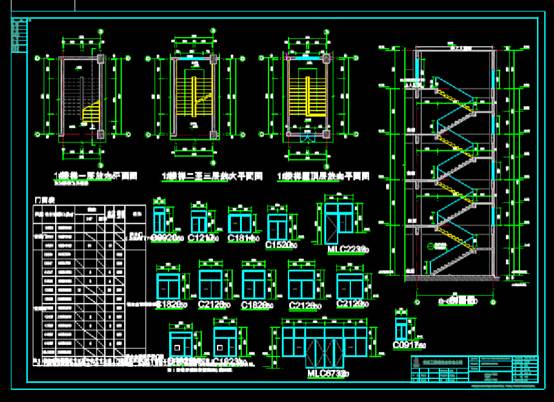 CAD建筑工程图,业务用房的CAD建筑工程图