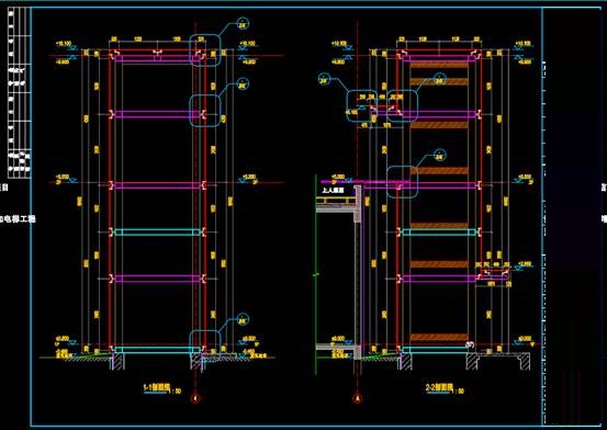 建筑工装施工CAD图,售楼处加电梯施工CAD图纸 第2张