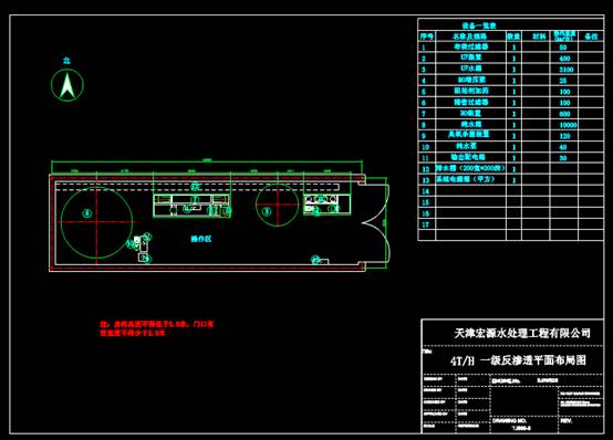 CAD机械图纸,CAD机械图纸之反渗透平面布局图 第1张