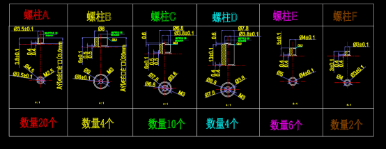 机械零部件图纸下载,背板螺柱和攻丝孔CAD图纸查看 第1张