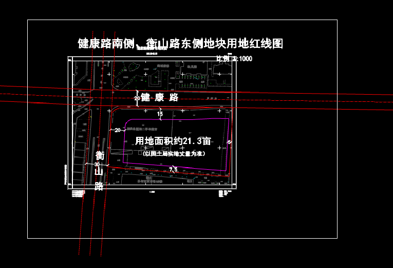 CAD下载图纸,城市规划地块用地红线的CAD图纸 第1张