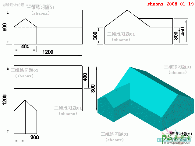 学习三维建模中拉升,倒角,并集的应用技巧 AutoCAD建模教程 第1张