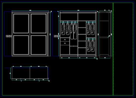 CAD家装施工图纸,家装柜子设计CAD图纸 第2张