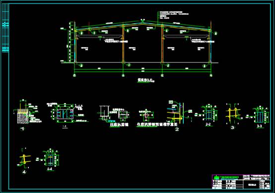 某厂房的建筑CAD图纸中钢结构图 第2张