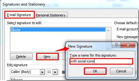 如何将Facebook / LinkedIn Twitter和Skype按钮添加到Outlook签名？ 第7张