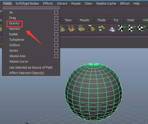 maya将球体加上重力场动画效果的方法步骤 第6张