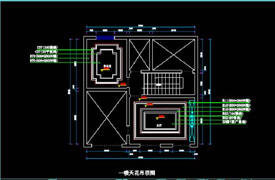 建筑CAD施工图,三层别墅建筑CAD家装施工图 第4张