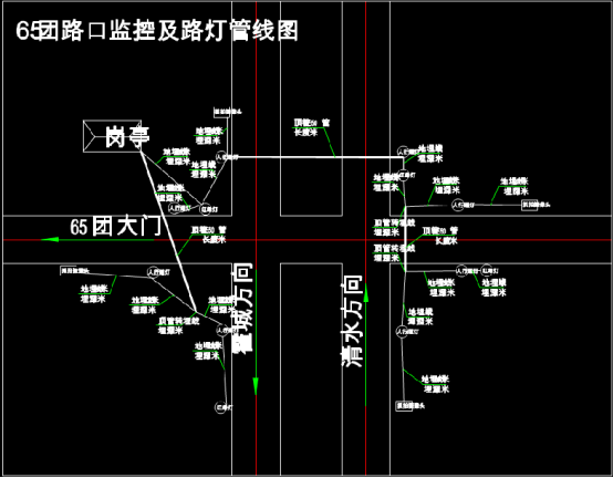 CAD道路布线图,道路监控及路灯管线CAD图纸 第2张