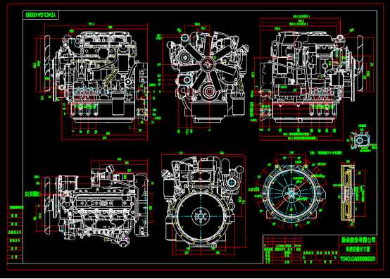 CAD下载图纸,发动机外形机械设计CAD图纸