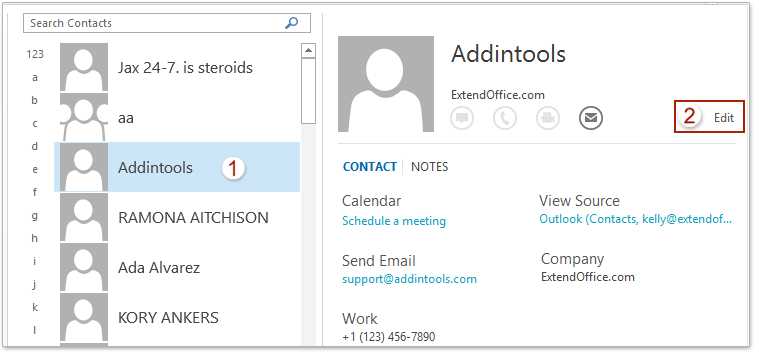 如何在Outlook联系人的电话号码中添加分机号？ 第4张