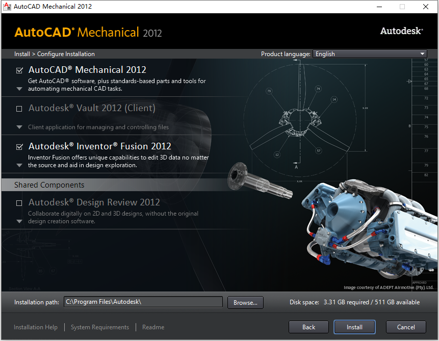 Autodesk AutoCAD Mechanical 2012 32位64位英文版安装教程 第6张