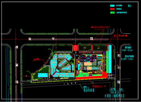 商业建筑CAD平面图,某地方商业广场建筑CAD平面图​