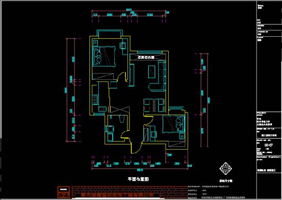 CAD软件设计室内户型图,某住所的CAD软件设计室内户型图 第1张