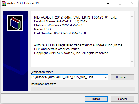 Autodesk AutoCAD LT 2012 32位64位繁体中文版安装教程 第1张