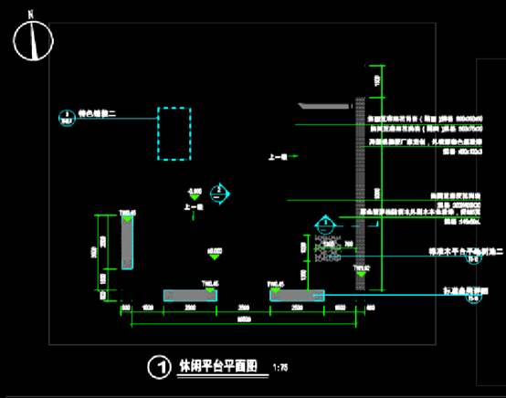 园林景观CAD图纸之休闲平台详图 第1张