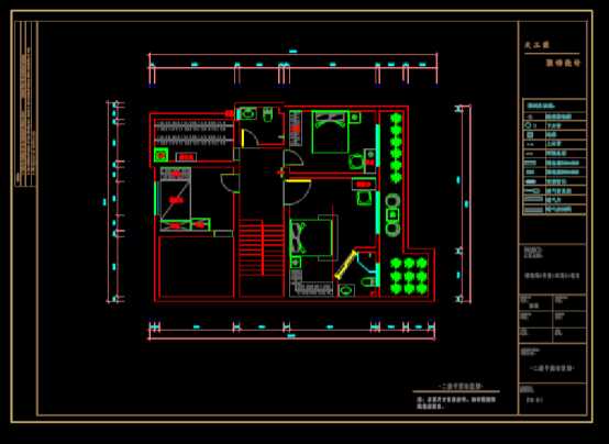 CAD绘制室内设计图纸,CAD绘制室内设计图纸之室内装修户型图 第3张