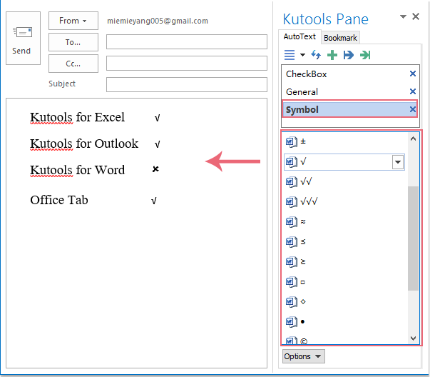 如何在Outlook中的电子邮件中添加复选标记？ 第5张