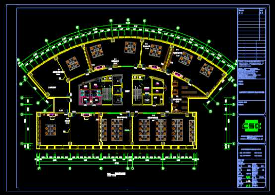 CAD装饰设计图下载,CAD装饰设计图之办公楼平面布置图 第4张